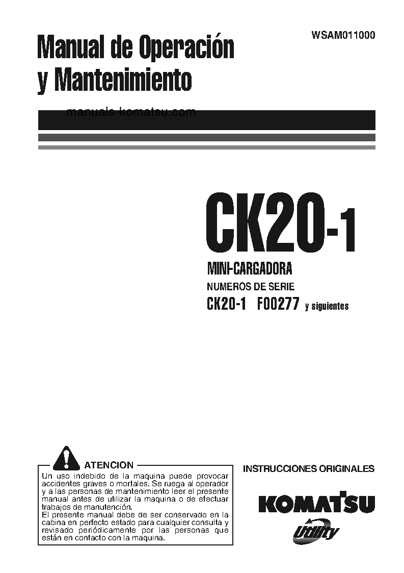 CK20-1(ITA) S/N F00277-UP Operation manual (Spanish)