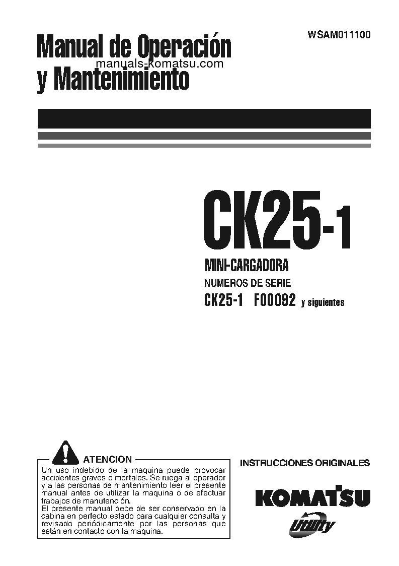 CK25-1(ITA) S/N F00092-UP Operation manual (Spanish)