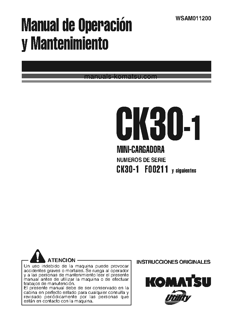 CK30-1(ITA) S/N F00211-UP Operation manual (Spanish)