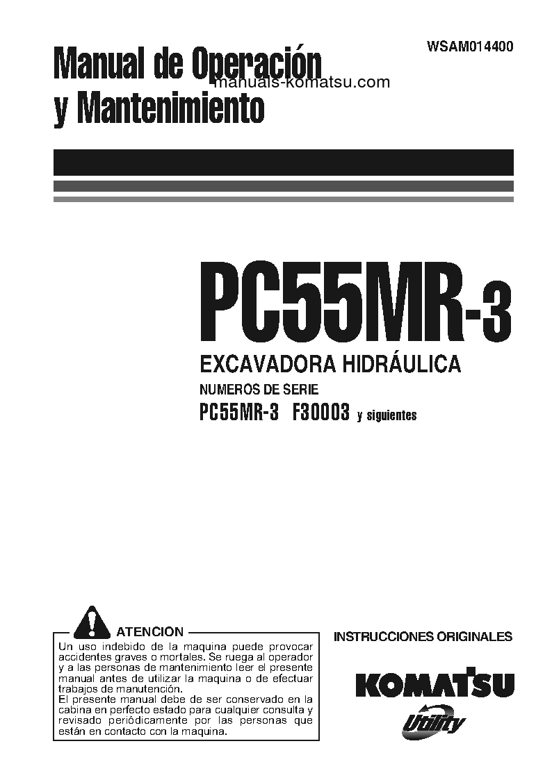 PC55MR-3(ITA) S/N F30003-UP Operation manual (Spanish)