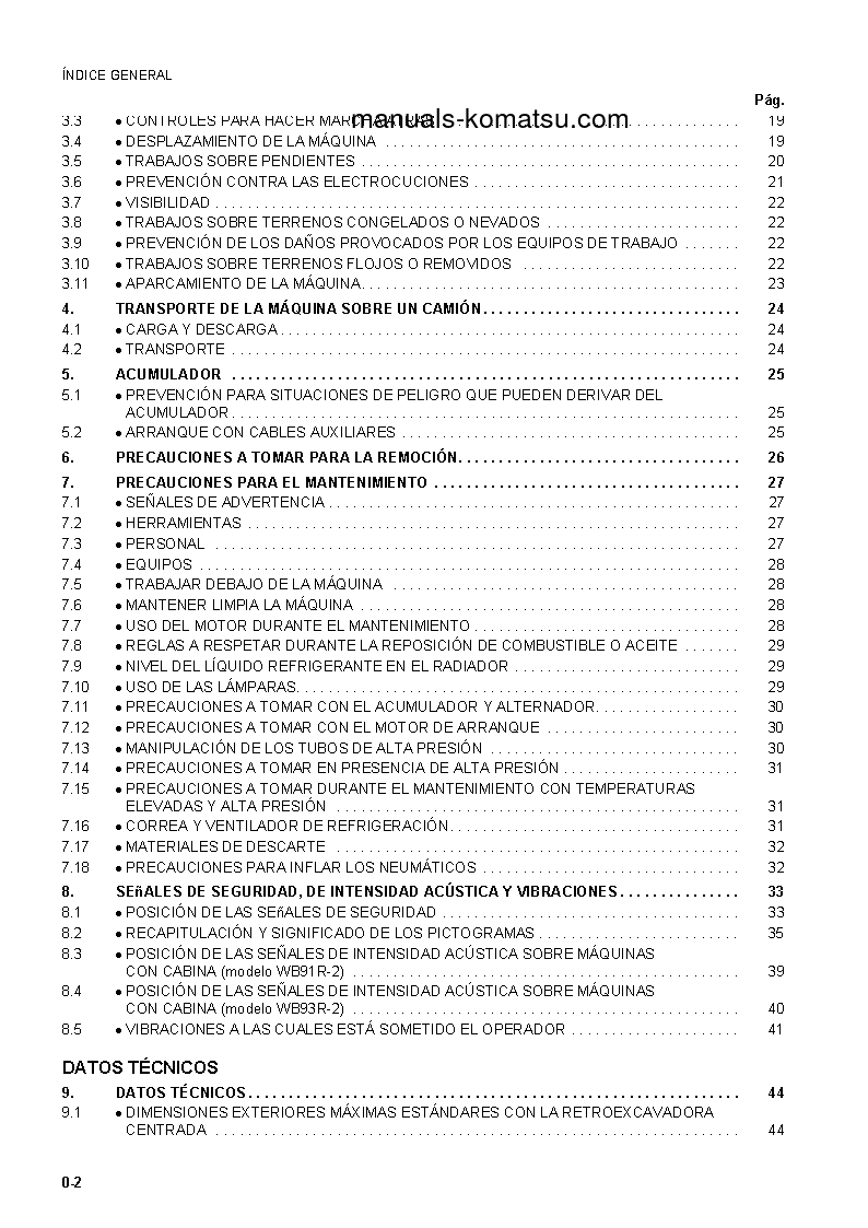 Protected: WB91R-2(ITA) S/N 91F20001-UP Operation manual (Spanish)
