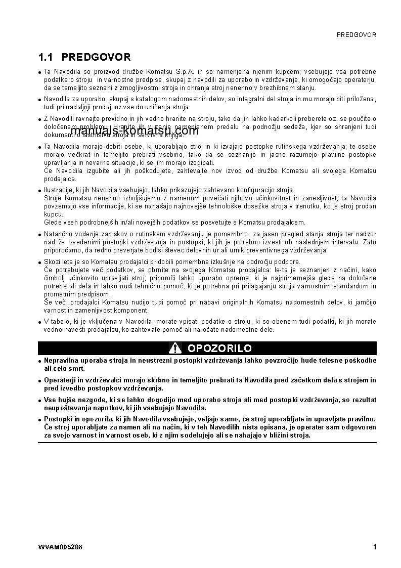 SK1020-5(ITA)-TURBO S/N 37CTF00432-37CTF00654 Operation manual (Slovene)