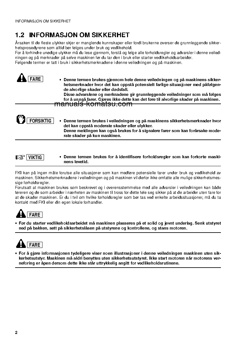 Protected: PC95R-2(ITA) S/N 21D5200001-UP Operation manual (Norwegian)