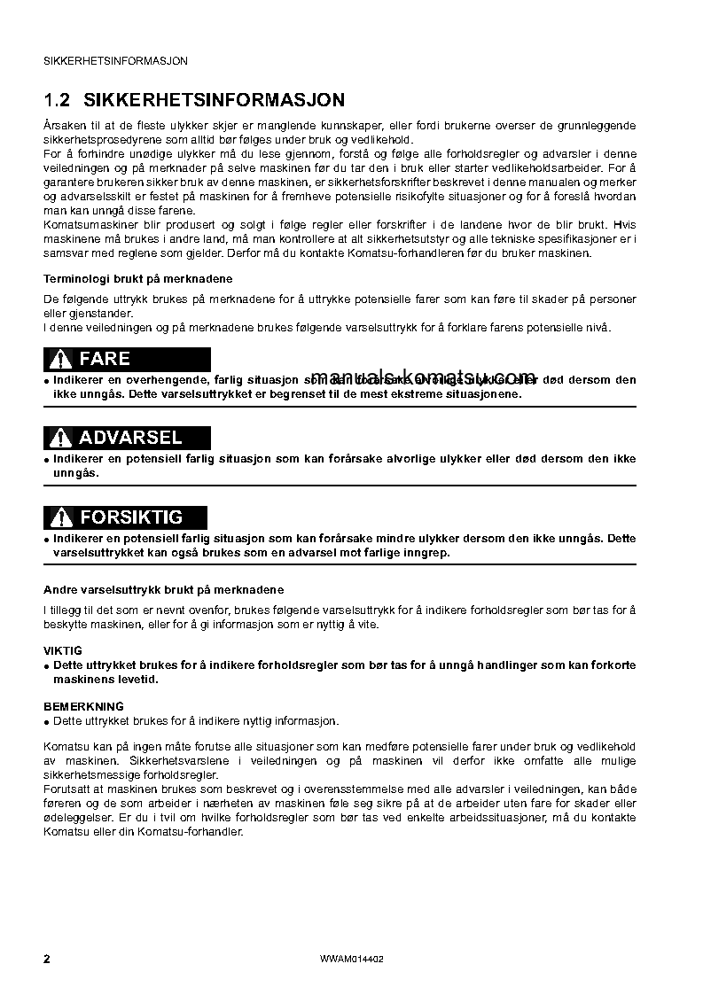 Protected: PC55MR-3(ITA) S/N F30561-UP Operation manual (Norwegian)