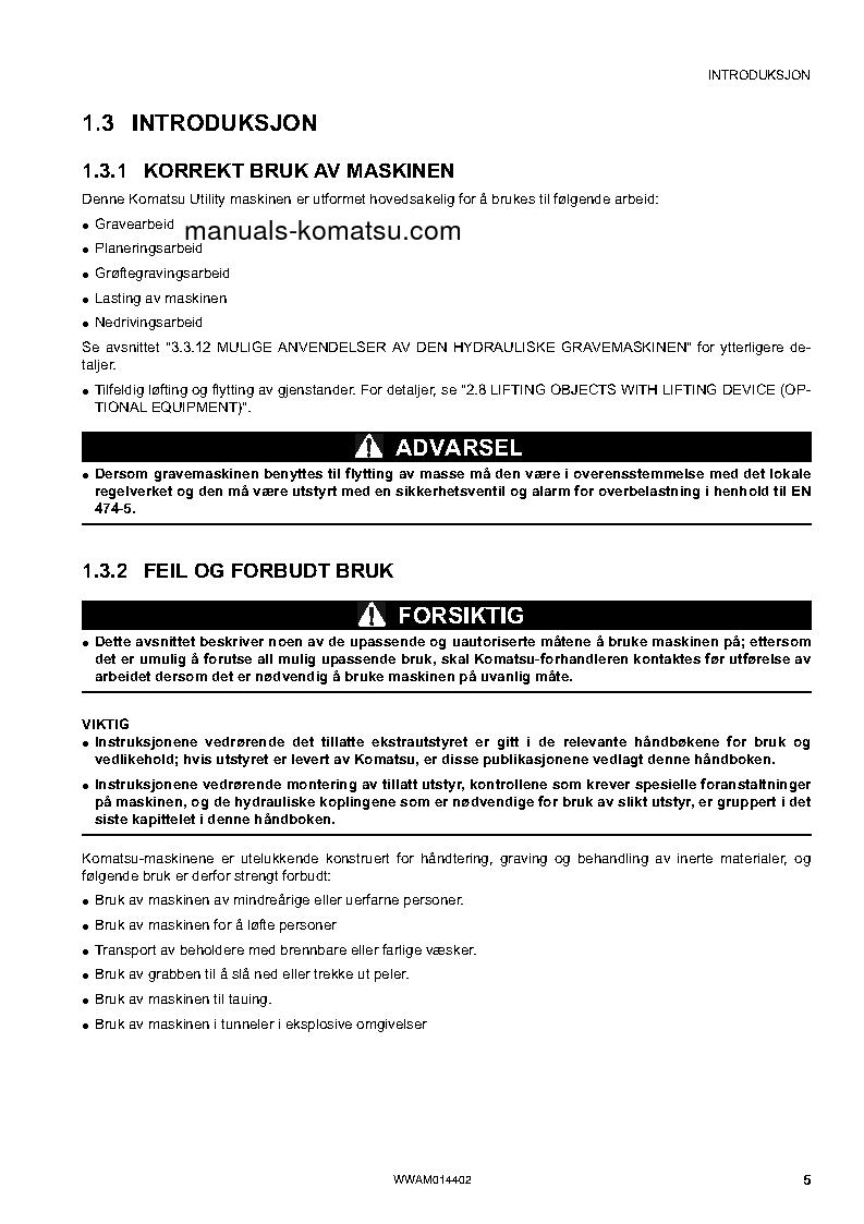 Protected: PC55MR-3(ITA) S/N F30561-UP Operation manual (Norwegian)