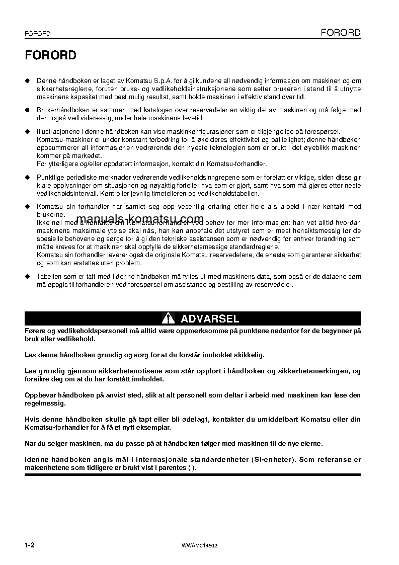 Protected: PC118MR-8(ITA) S/N F00183-UP Operation manual (Norwegian)