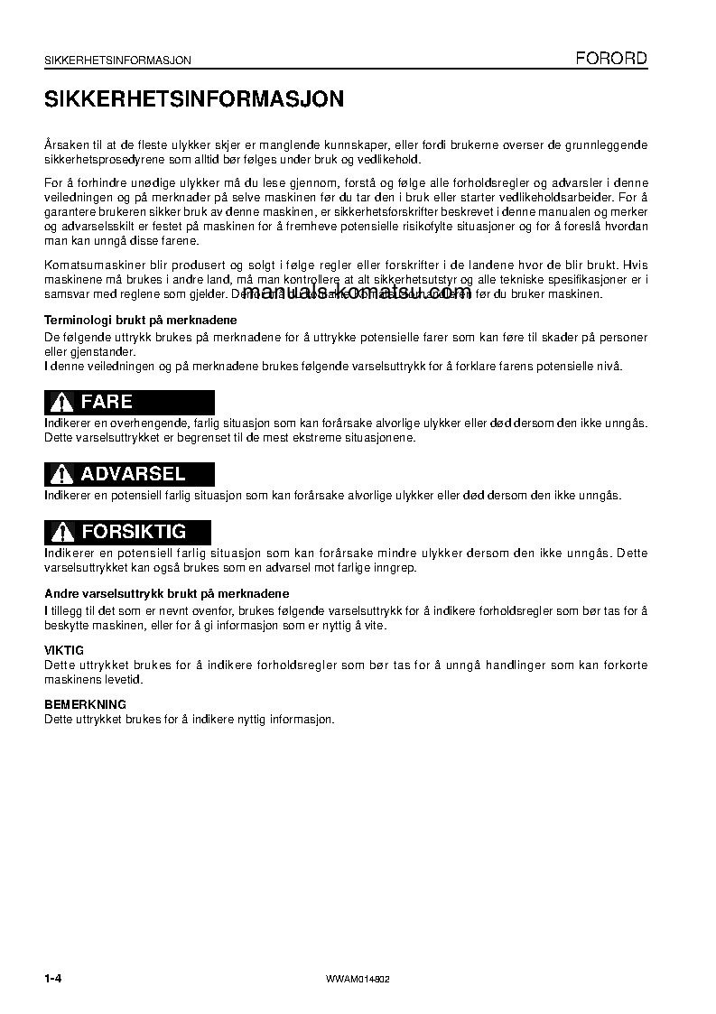 Protected: PC118MR-8(ITA) S/N F00183-UP Operation manual (Norwegian)