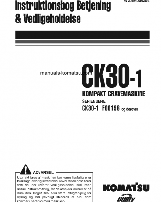 CK30-1(ITA) S/N F00198-UP Operation manual (Danish)