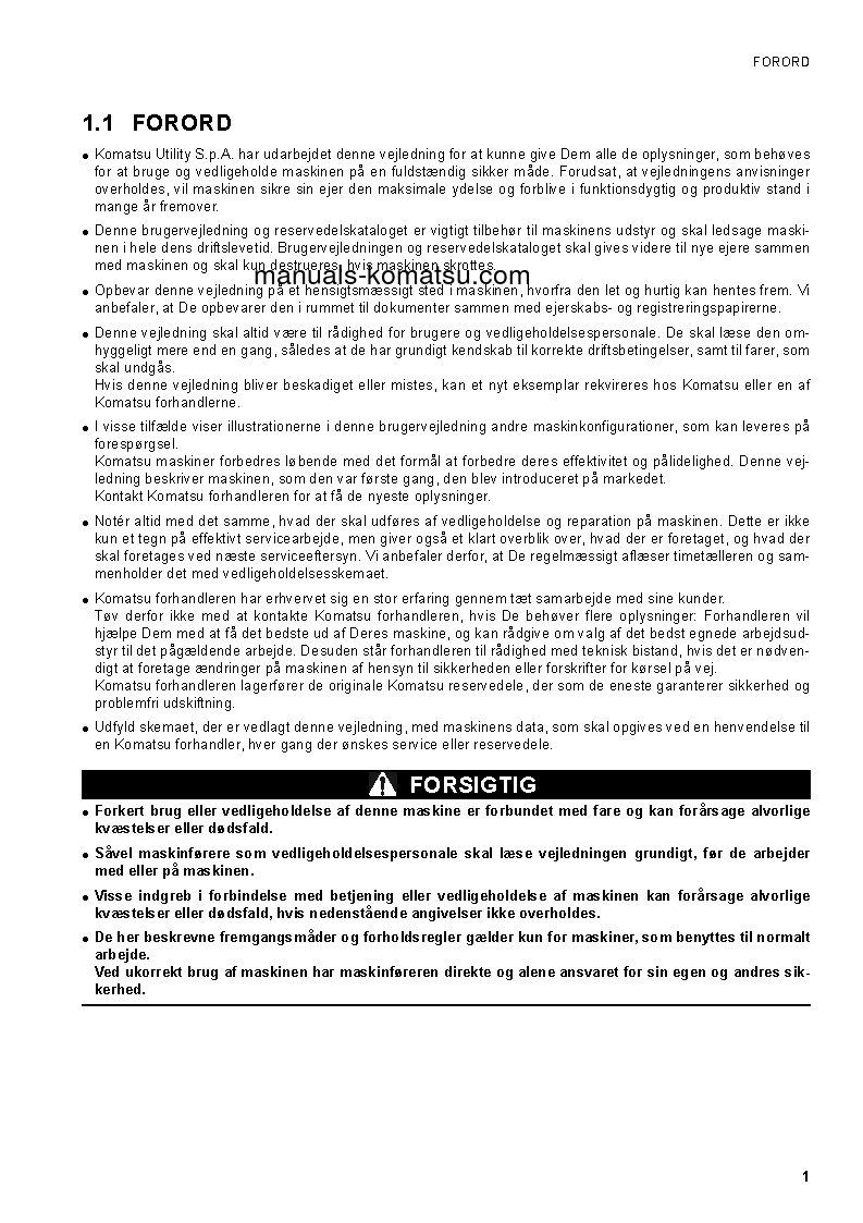 Protected: CK25-1(ITA) S/N F00003-F00070 Operation manual (Danish)