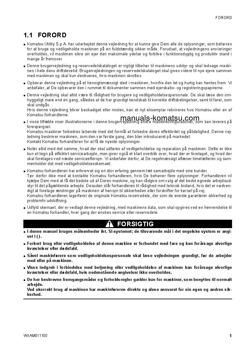 Protected: CK25-1(ITA) S/N F00092-UP Operation manual (Danish)