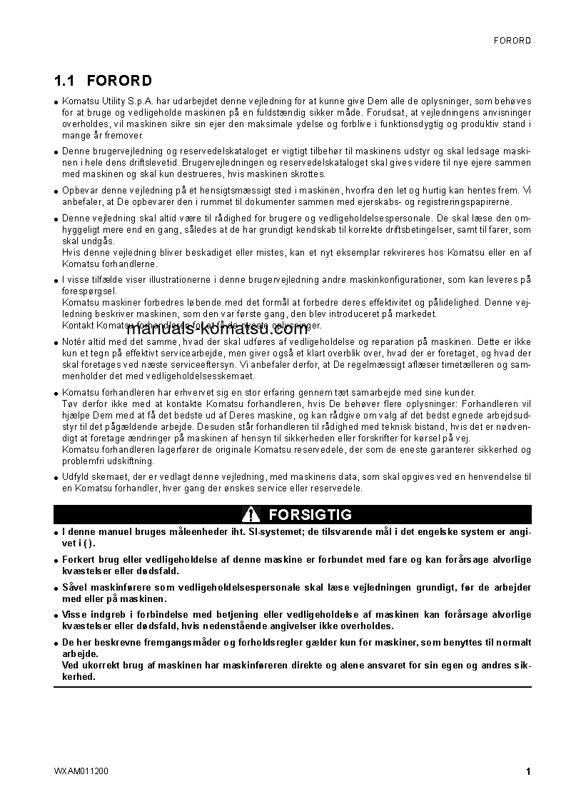 Protected: CK30-1(ITA) S/N F00211-UP Operation manual (Danish)