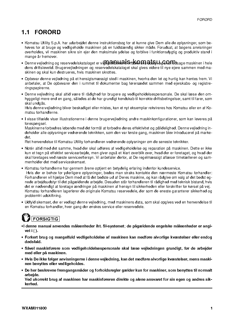 Protected: PC09-1(ITA) S/N 13959-UP Operation manual (Danish)