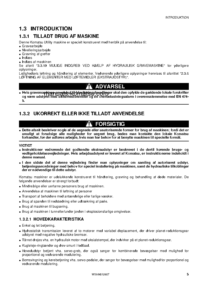 Protected: PC80MR-3(ITA) S/N F00430-UP Operation manual (Danish)