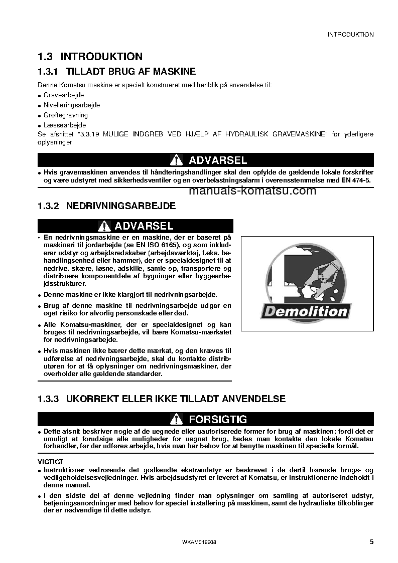 Protected: PC80MR-3(ITA) S/N F00887-UP Operation manual (Danish)