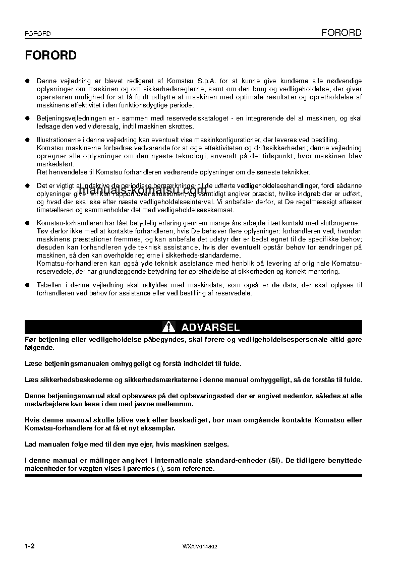 Protected: PC118MR-8(ITA) S/N F00183-UP Operation manual (Danish)