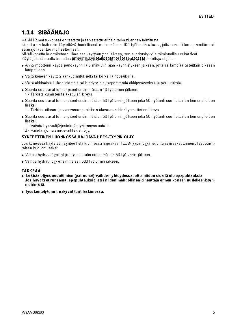 Protected: CK30-1(ITA) S/N F00188-F00197 Operation manual (Finnish)