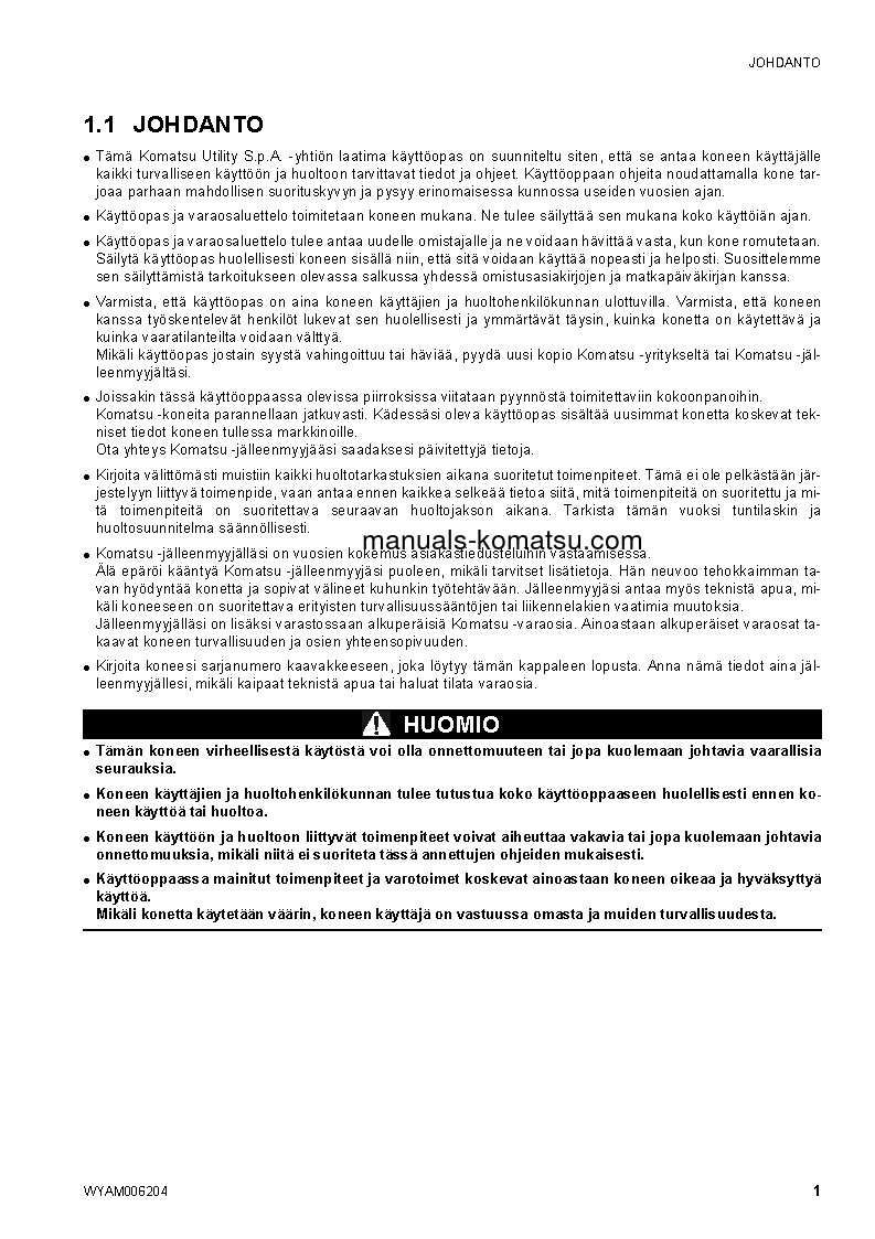 Protected: CK30-1(ITA) S/N F00198-UP Operation manual (Finnish)