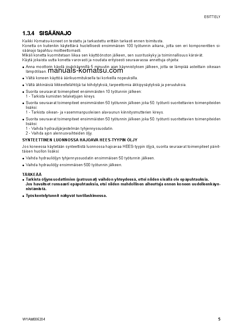 Protected: CK30-1(ITA) S/N F00198-UP Operation manual (Finnish)