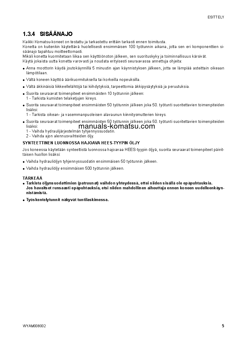 Protected: CK35-1(ITA) S/N F00055-F00072 Operation manual (Finnish)