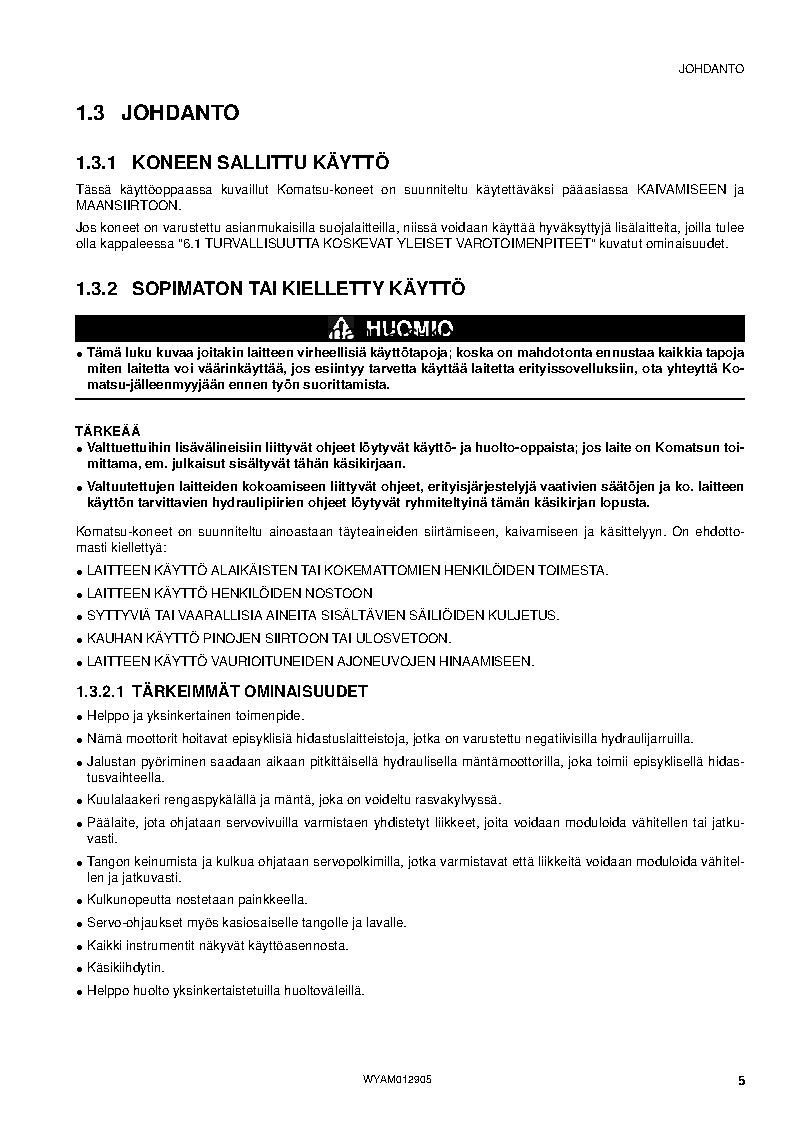 Protected: PC80MR-3(ITA) S/N F00270-UP Operation manual (Finnish)