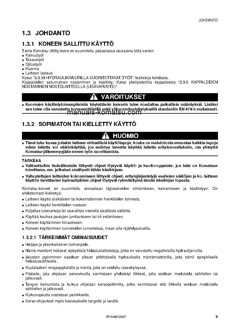 Protected: PC80MR-3(ITA) S/N F00430-UP Operation manual (Finnish)