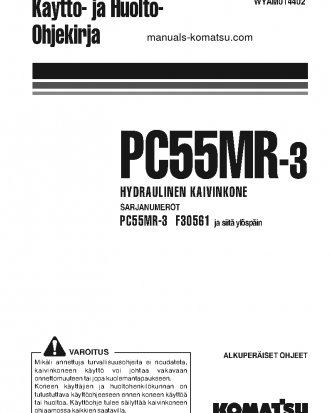PC55MR-3(ITA) S/N F30561-UP Operation manual (Finnish)
