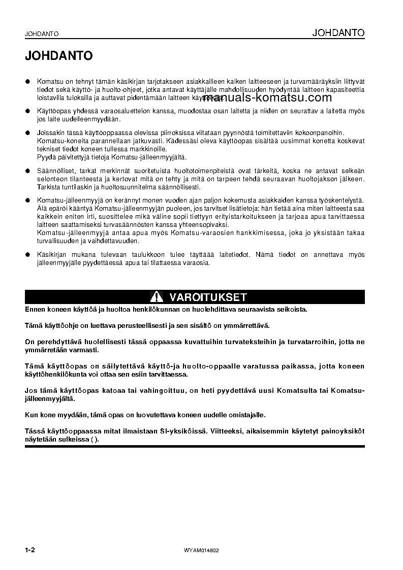 Protected: PC118MR-8(ITA) S/N F00183-UP Operation manual (Finnish)