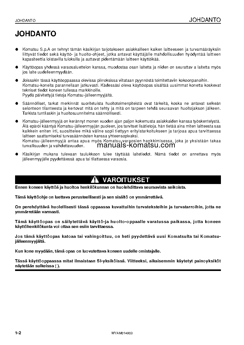 Protected: PW118MR-8(ITA) S/N F00277-UP Operation manual (Finnish)