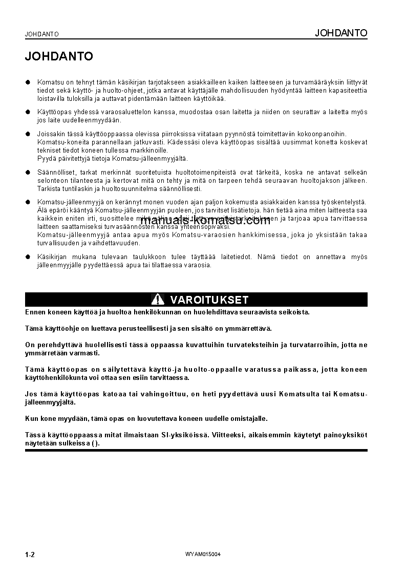 Protected: PW98MR-8(ITA) S/N F80356-UP Operation manual (Finnish)