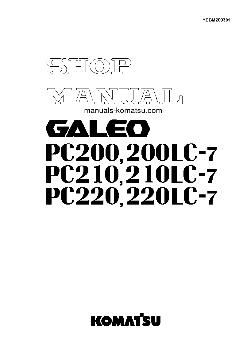 PC220LC-7(CHN)-MULTI-MONITOR S/N DBJ0001-UP Shop (repair) manual (English)