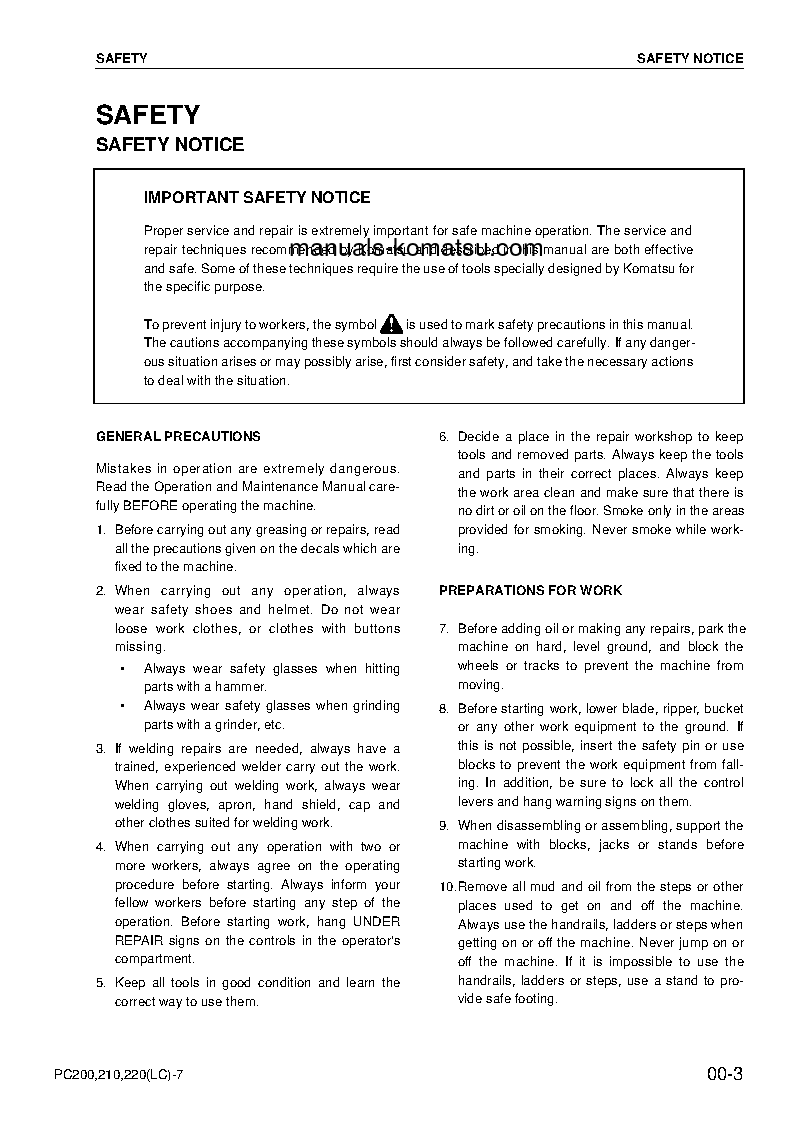 Protected: PC220LC-7(CHN)-MULTI-MONITOR S/N DBJ0001-UP Shop (repair) manual (English) Protected: PC220LC-7(CHN)-MULTI-MONITOR S/N DBJ0001-UP Shop (repair) manual (English)
