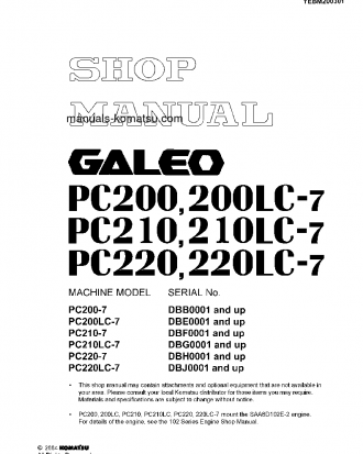 PC220LC-7(CHN)-SEGMENT-MONITOR S/N DBJ0001-UP Shop (repair) manual (English)
