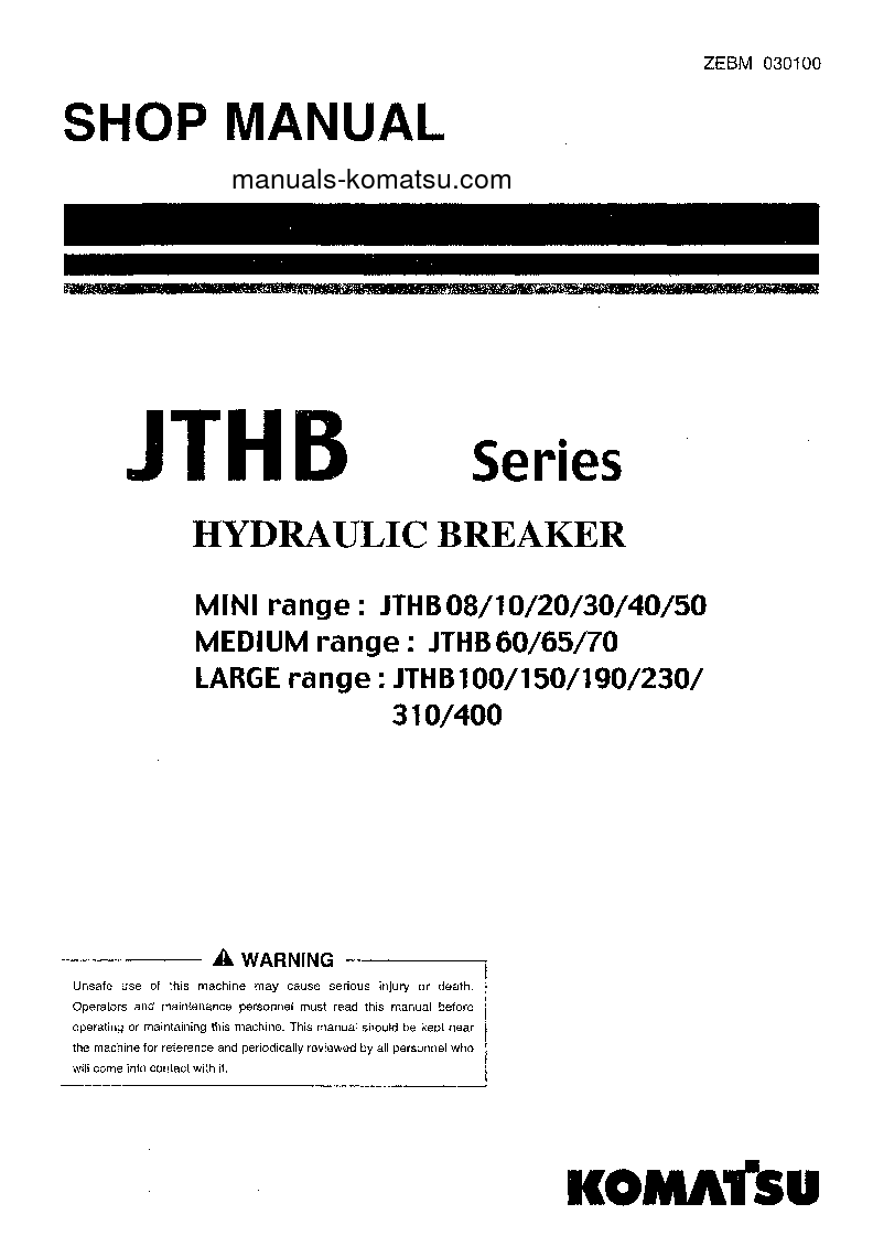JTHB20-1(JPN)-Breaker S/N 1-UP Shop (repair) manual (English)